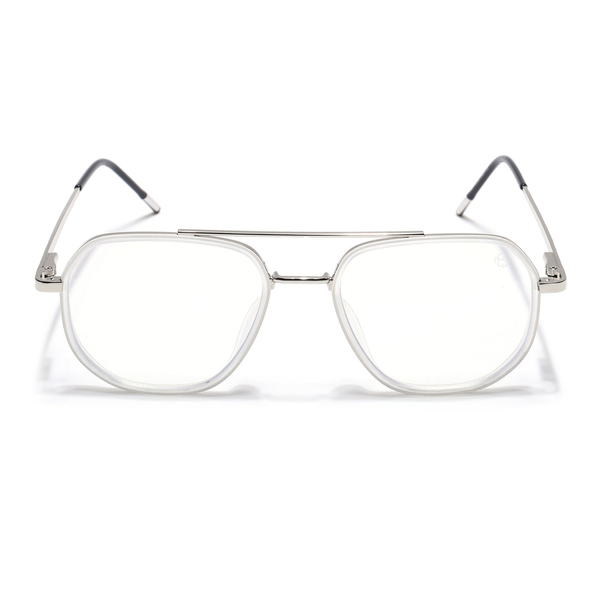 Eyejack Aura Silver & Transparent Wayfarer Eyeglasses for Men and Women - Style 1963 - view 2