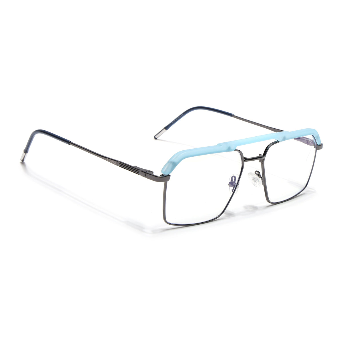 Eyejack Aura Sky Blue & Grey Wayfarer Eyeglasses for Men and Women - view 1