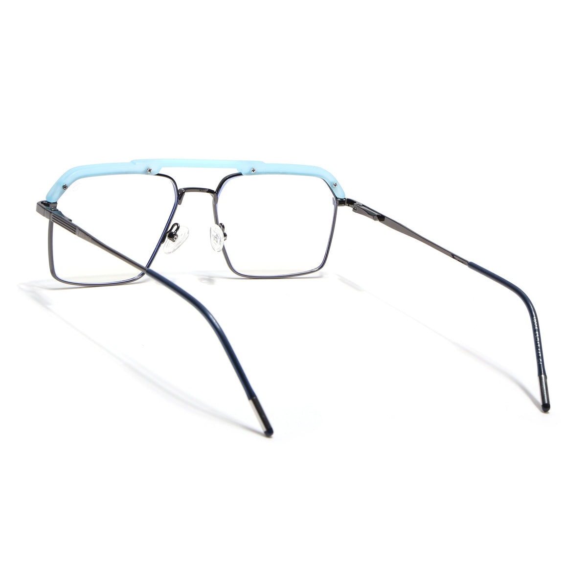 Eyejack Aura Sky Blue & Grey Wayfarer Eyeglasses for Men and Women - view 4