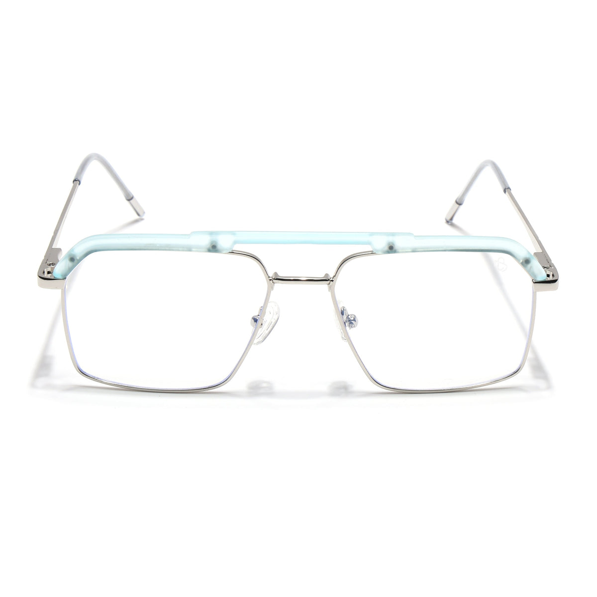 Eyejack Aura Sea Green & Silver Wayfarer Eyeglasses for Men and Women - view 2