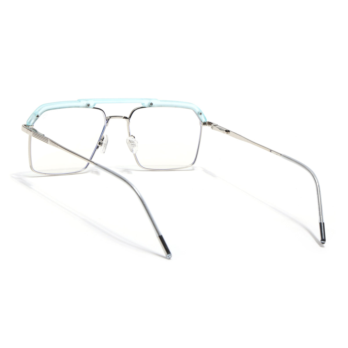 Eyejack Aura Sea Green & Silver Wayfarer Eyeglasses for Men and Women - view 4
