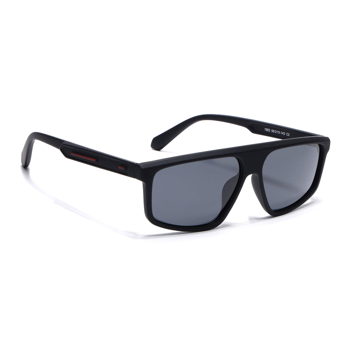 Eyejack Crossline Black Rectangle Sunglasses for Men and Women - Style 2056 - view 2