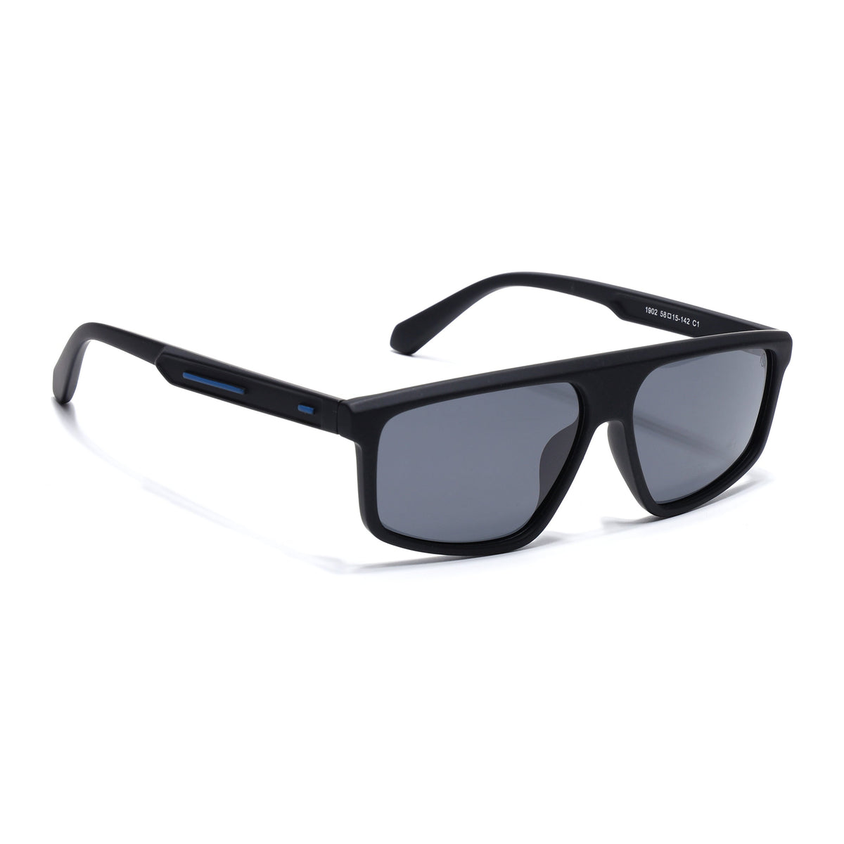 Eyejack Crossline Black Rectangle Sunglasses for Men and Women - Style 2058 - view 2