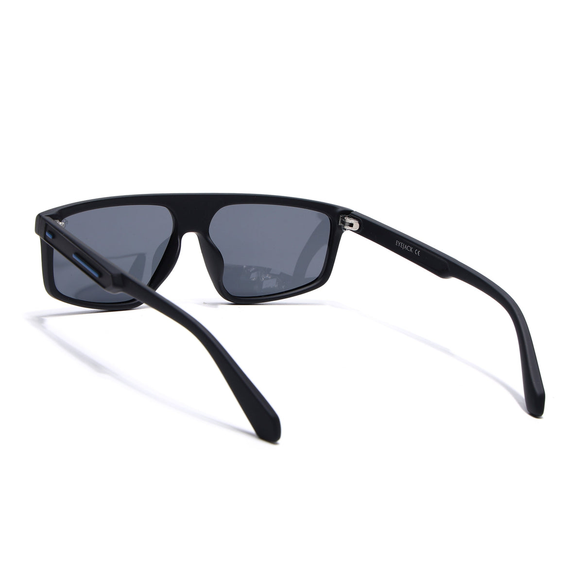 Eyejack Crossline Black Rectangle Sunglasses for Men and Women - Style 2058 - view 6