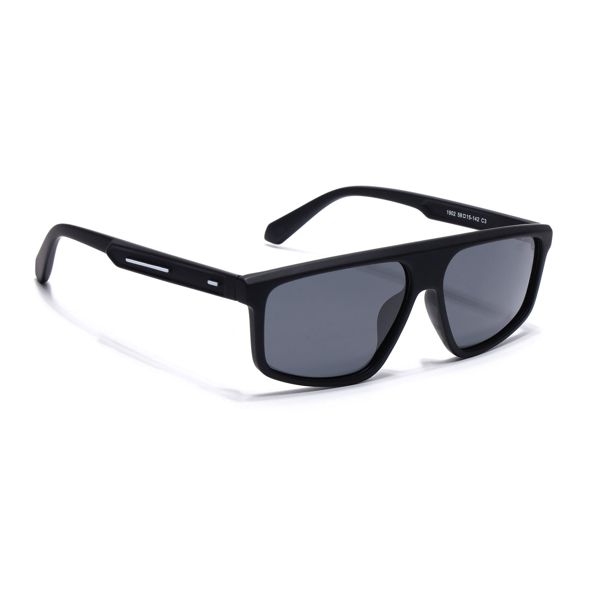 Eyejack Crossline Black Rectangle Sunglasses for Men and Women - Style 2059 - view 2