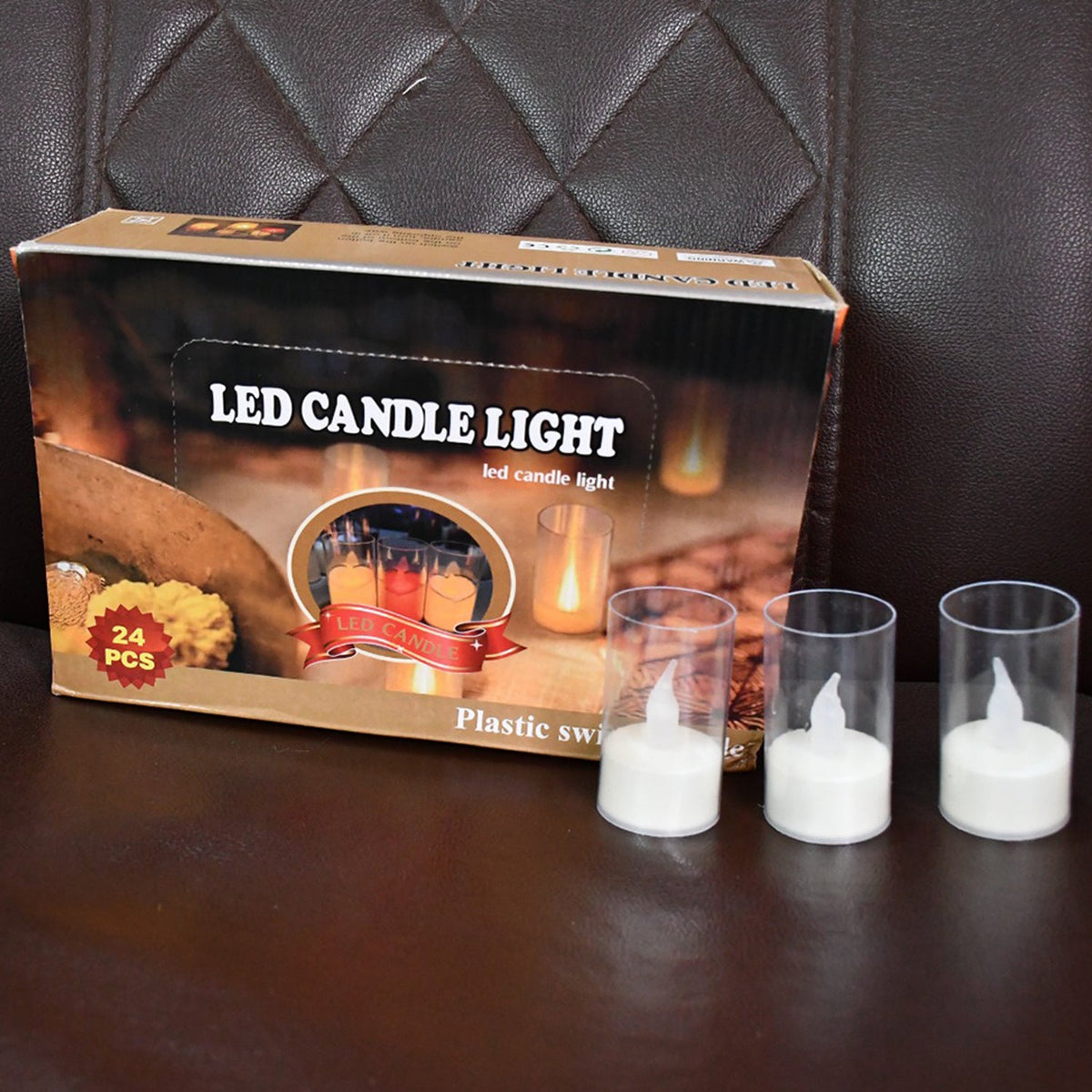 Flameless Candles With Transparent Plastic Covers Set Of 24 Pcs Led HP DD