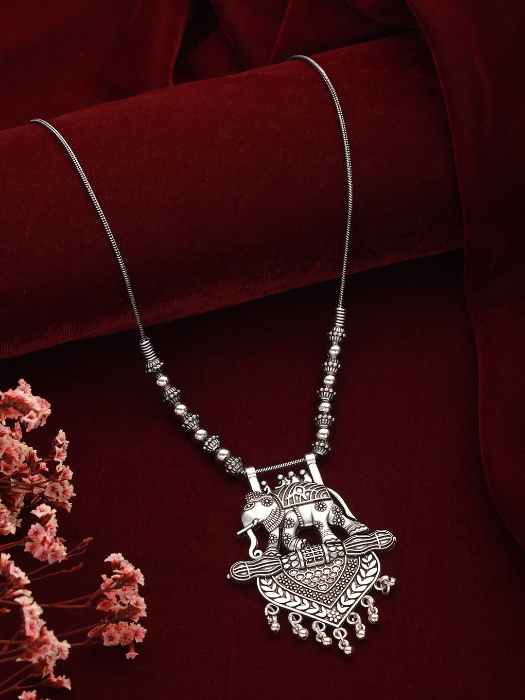 Silver-Toned Alloy Handcrafted Necklace
