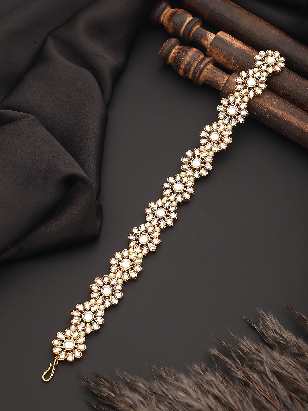 Gold-Plated Kundan Studded Mathapatti