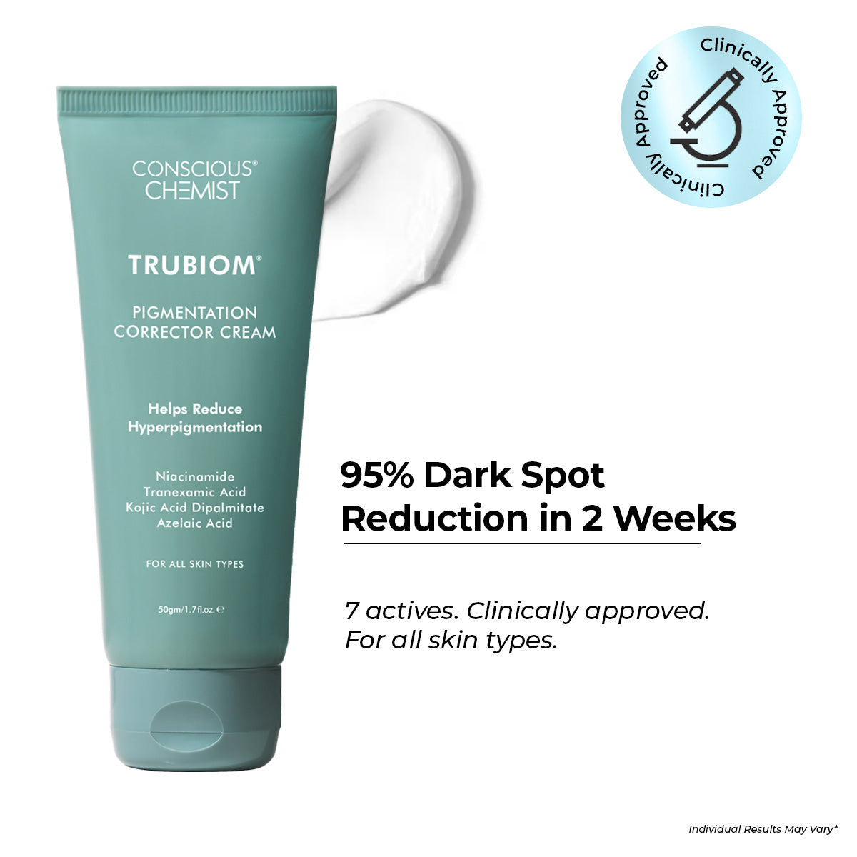 Conscious Chemist Pigmentation Removal Cream | Kojic, Azelaic & Tranexamic Acid | For Dark Spots (50 g)