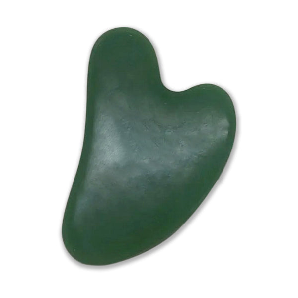 Prolume Gua Sha Facial Tool | Natural Jade Stone | For Spa, Acupuncture Therapy, Trigger Point Treatment | Scraping Massage Tool | Pack of 1, Green Stone