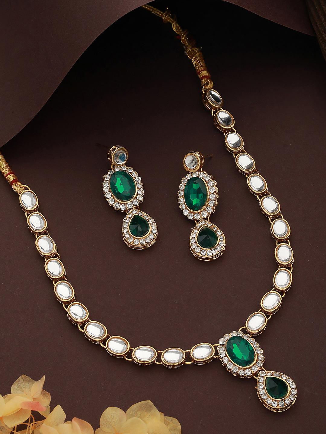 Gold-Plated Kundan-Studded Jewellery Set