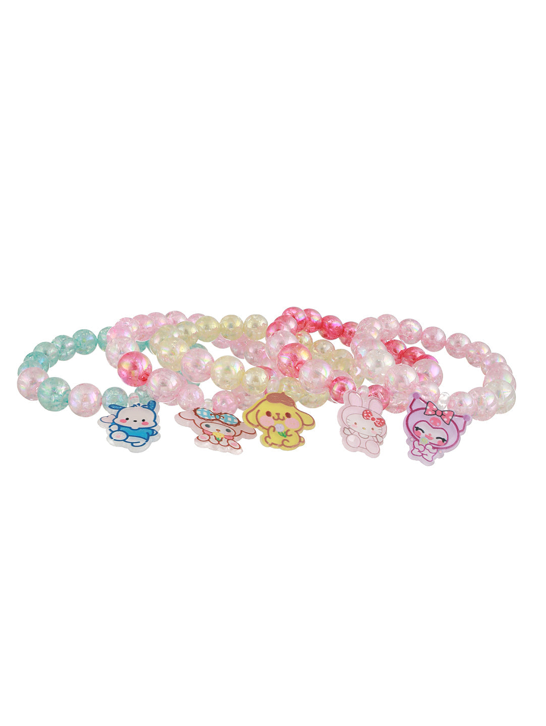 Women Set Of 5 Beaded Elasticated Bracelets
