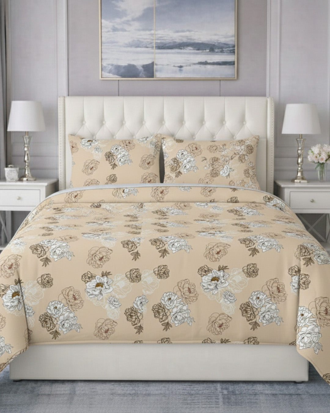 Quirky Home Cotton Rich King Bedsheet With 2 Pillow Covers