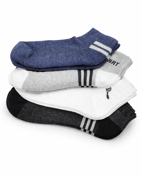 Casual Sports Cotton Ankle Socks for Men's Soft Breathable Everyday Wear (Pack of 4) RITEX