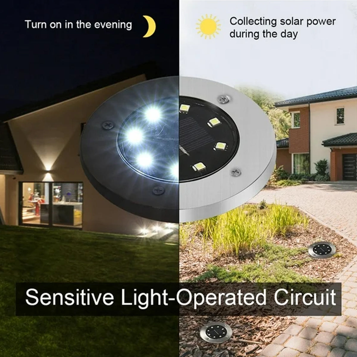 Solar Powered LED Garden Lights – Outdoor Waterproof Pathway & Landscape Lighting for Lawn (4 Pc)