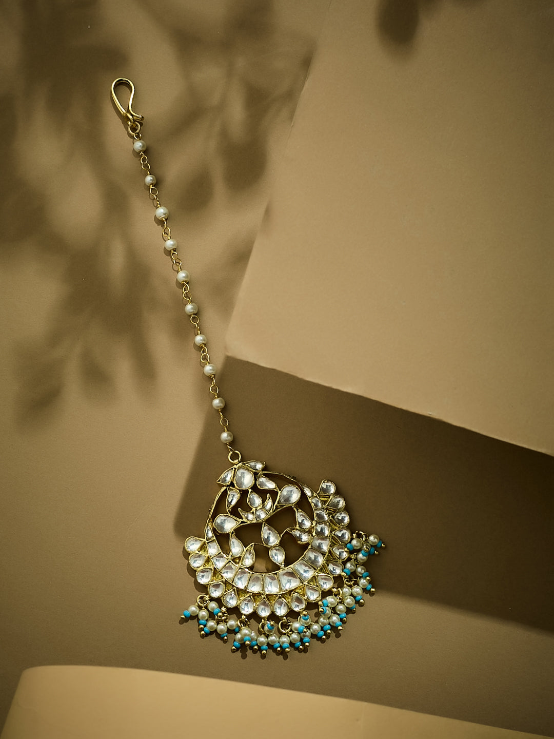 22k Gold Plated Chandbali Maang Tikka