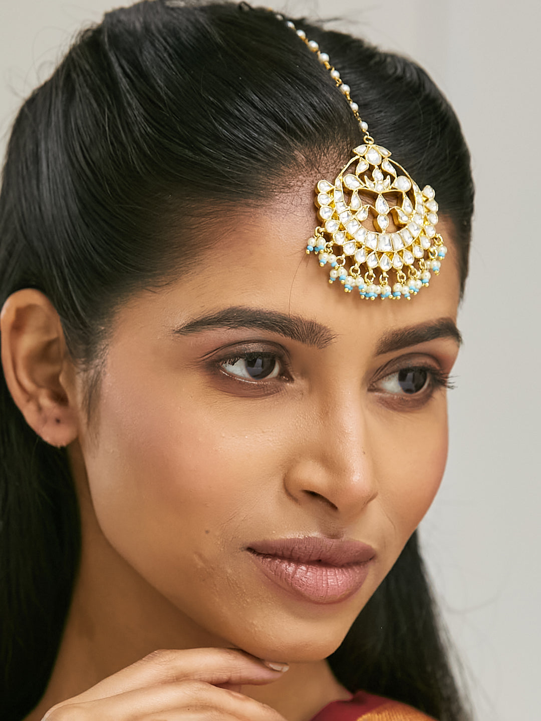 22k Gold Plated Chandbali Maang Tikka