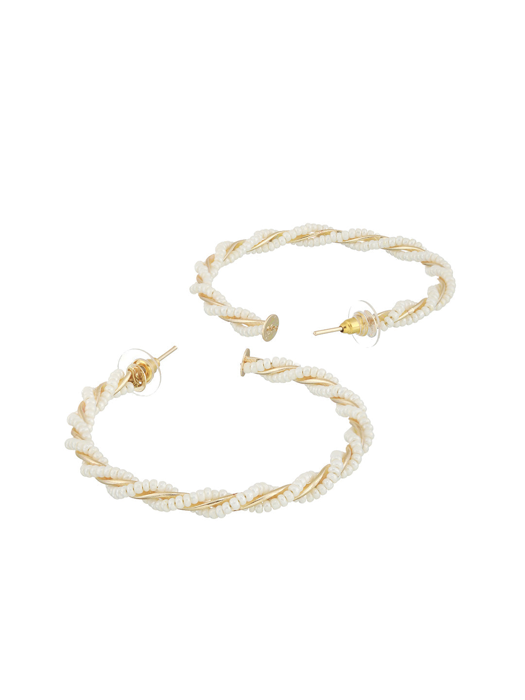 Set Of 2 Gold Plated Circular Hoop Earrings