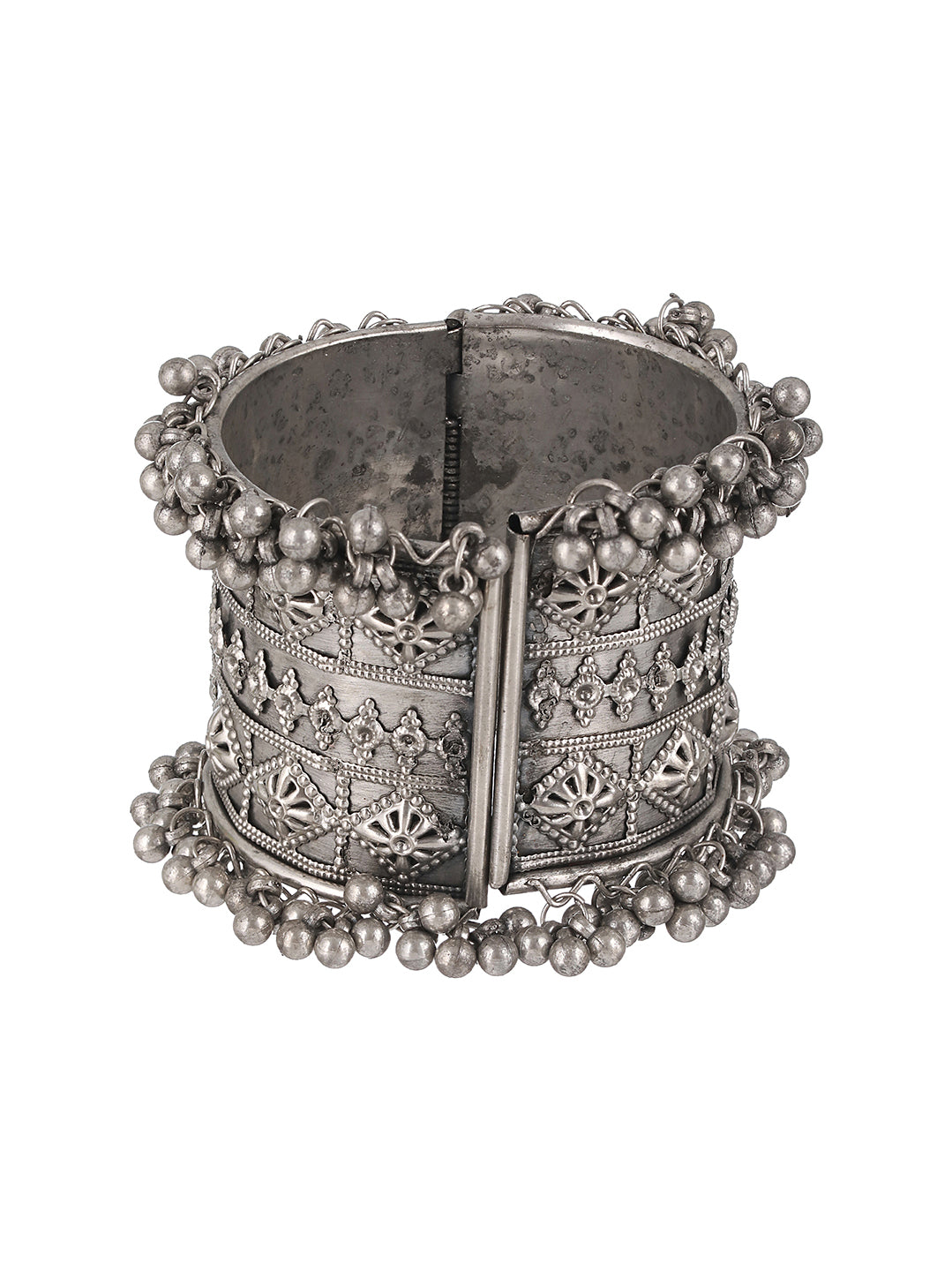 German Silver Oxidised Silver-Plated Bangle-Style Bracelet