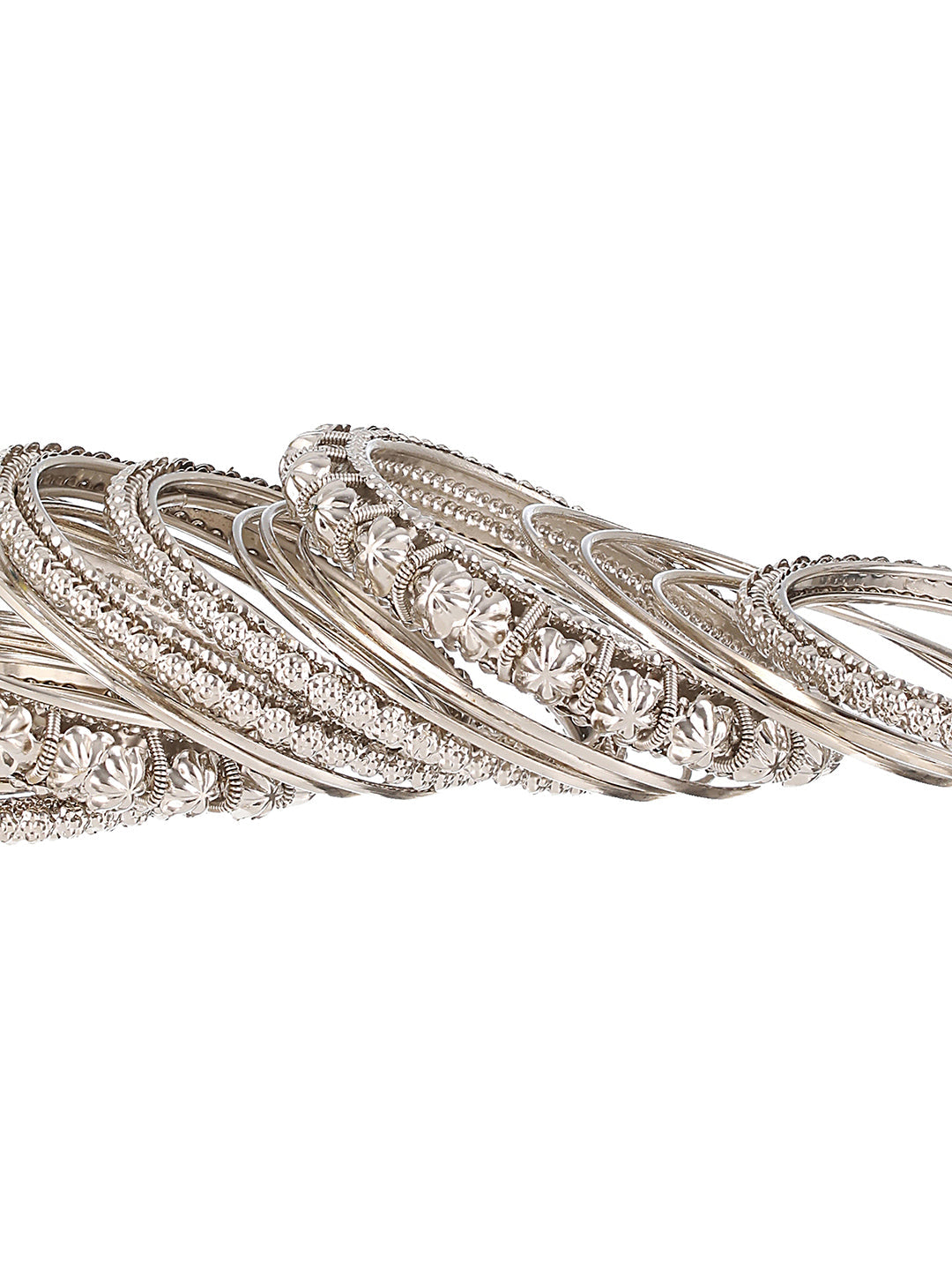 Jazz And Sizzle Set of 18 Oxidized Silver Bangles