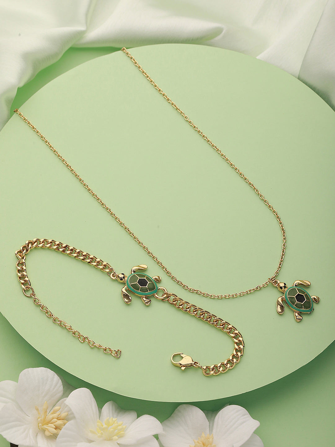 Gold-Plated Necklace & Charm Bracelet