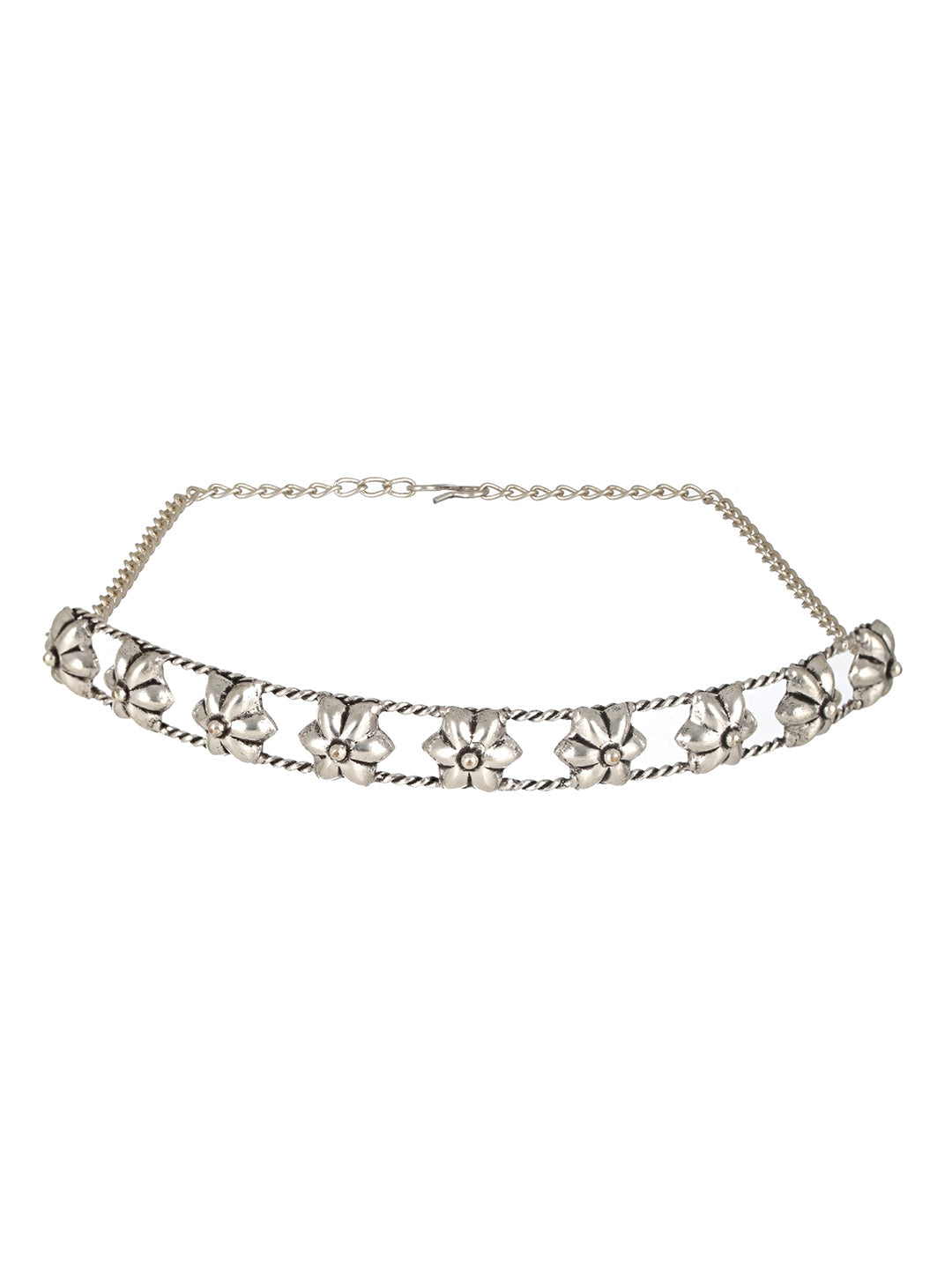 Women Silver-Toned Silver Plated Choker Necklace