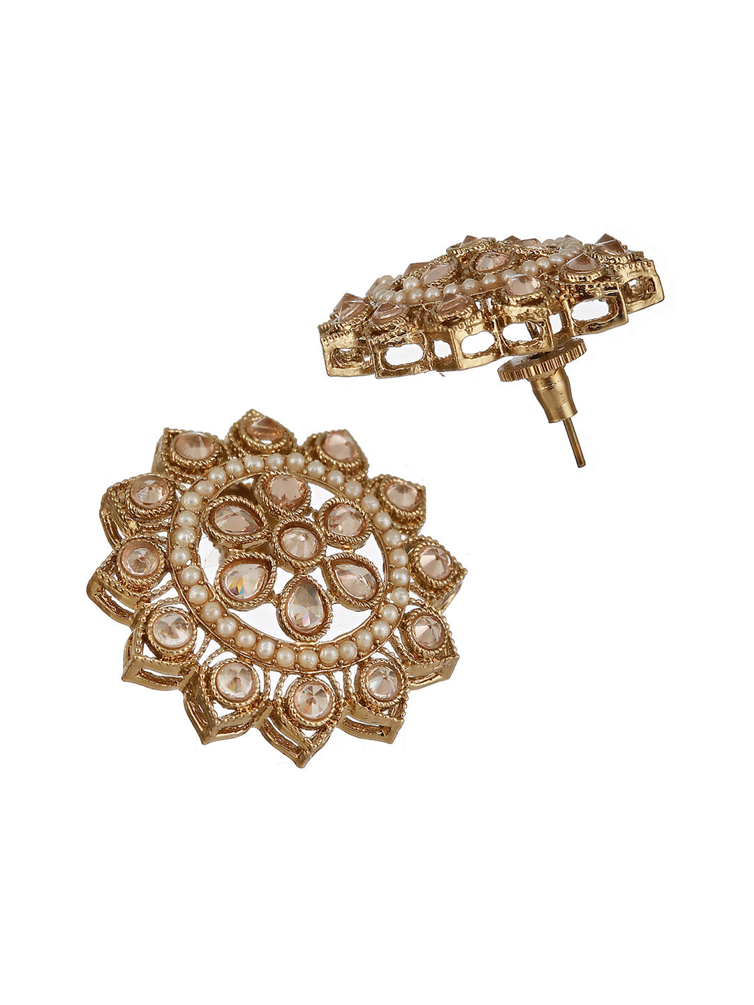 Gold-Plated Floral Stud Earrings