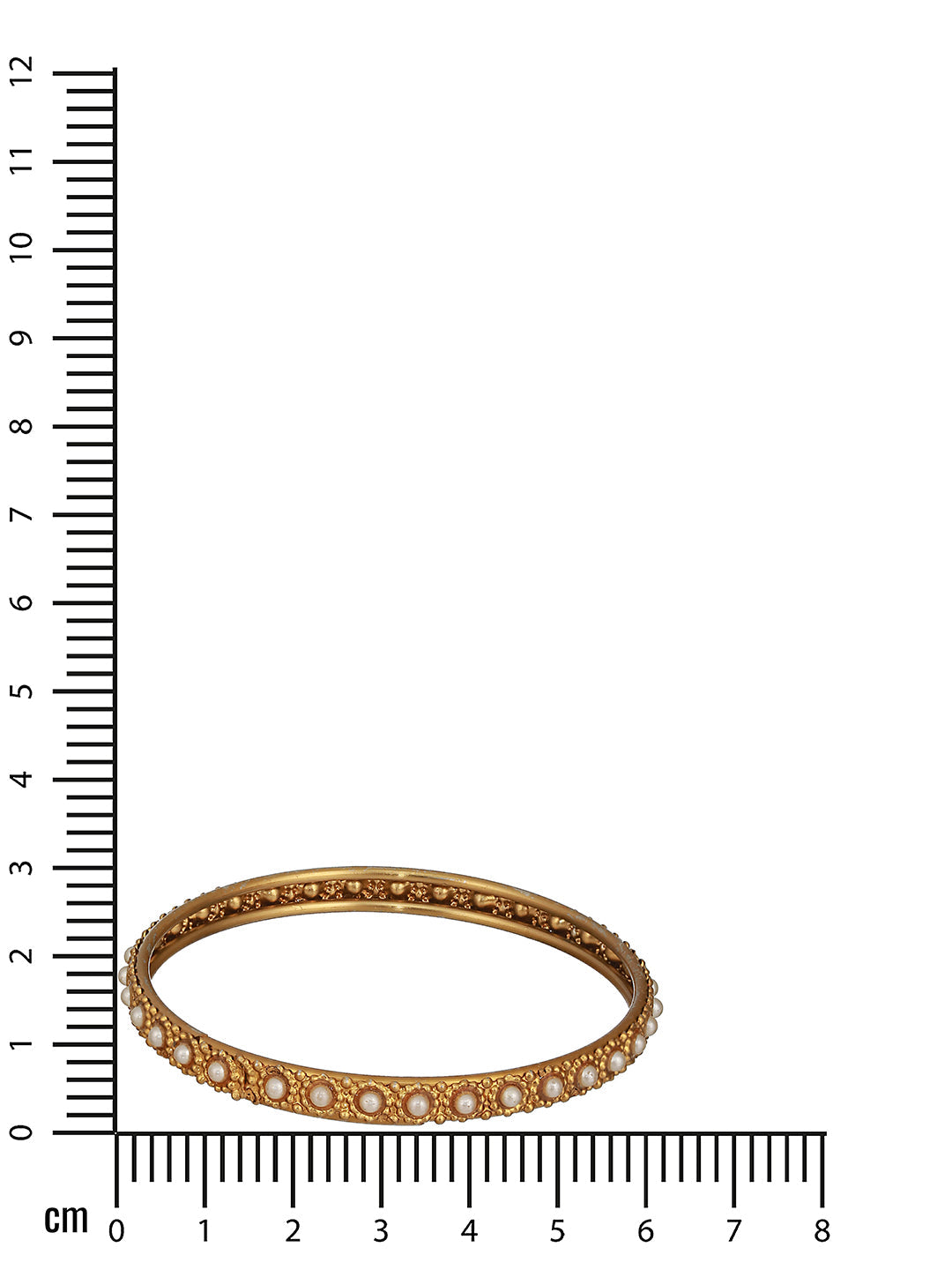 Set Of 2 Gold-Plated Bold Pearl-Studded Bangles