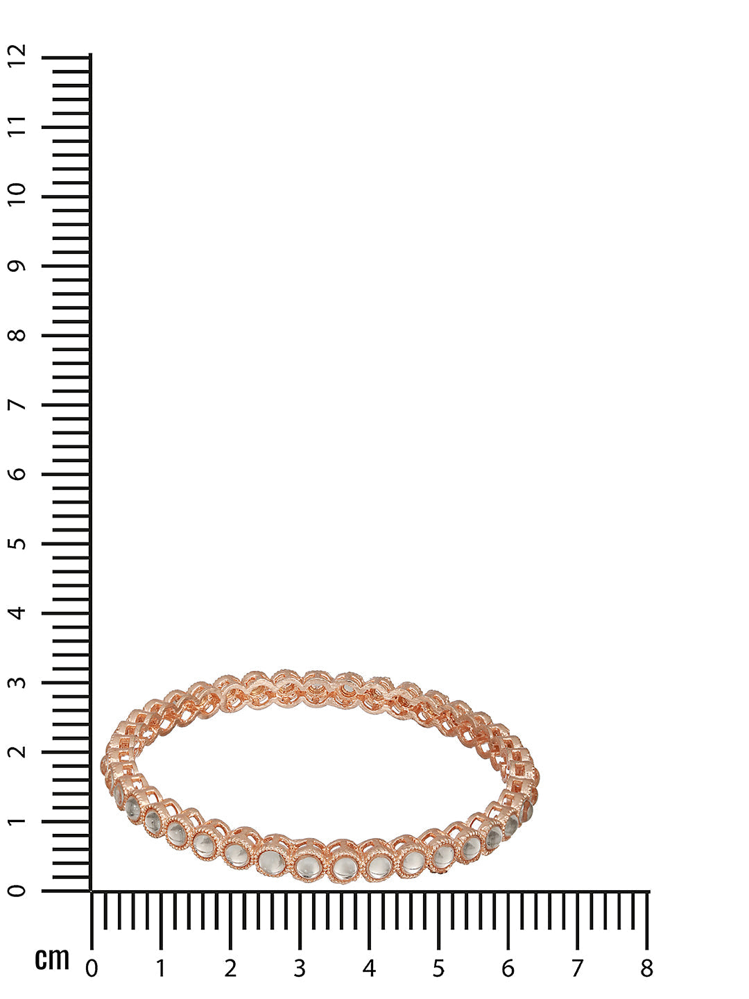 Set Of 4 Rose Gold-Plated Kundan-Studded Bangles