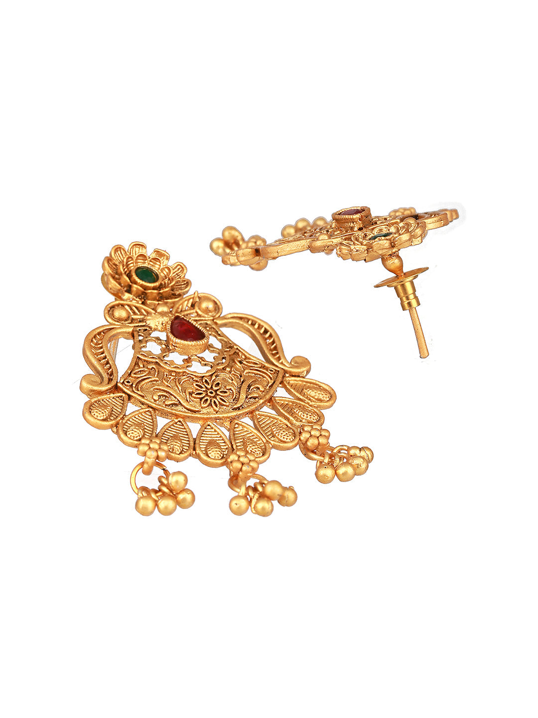 Gold-Toned Contemporary Studs Earrings