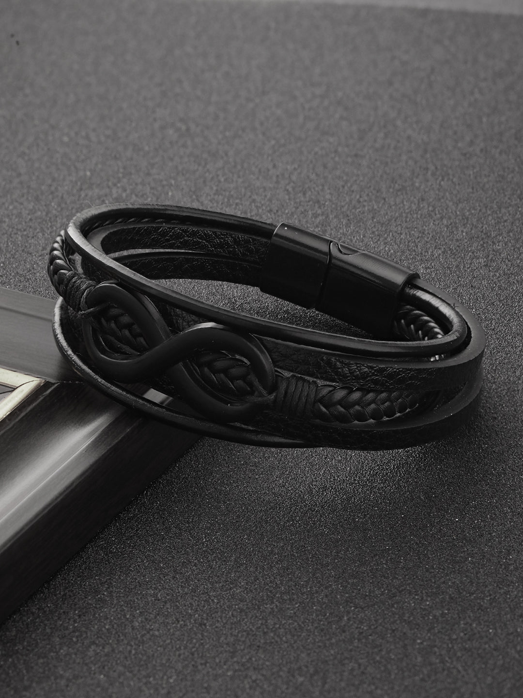 Men'S Men Leather Wraparound Bracelet