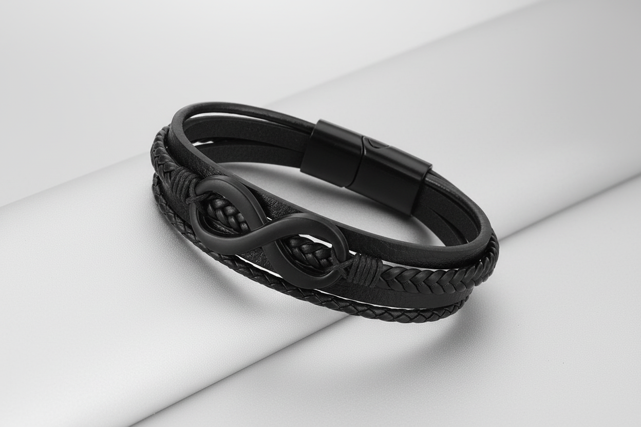 Men'S Men Leather Wraparound Bracelet