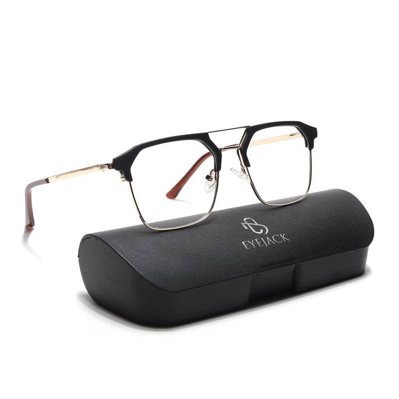 Eyejack Turbo Black & Golden Wayfarer Eyeglasses for Men and Women - view 6