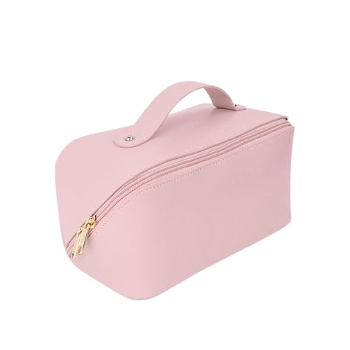 Buddy Cares Large Capacity Travel Cosmetic Bag – Waterproof Makeup Bag with Handle & Divider – Pink
