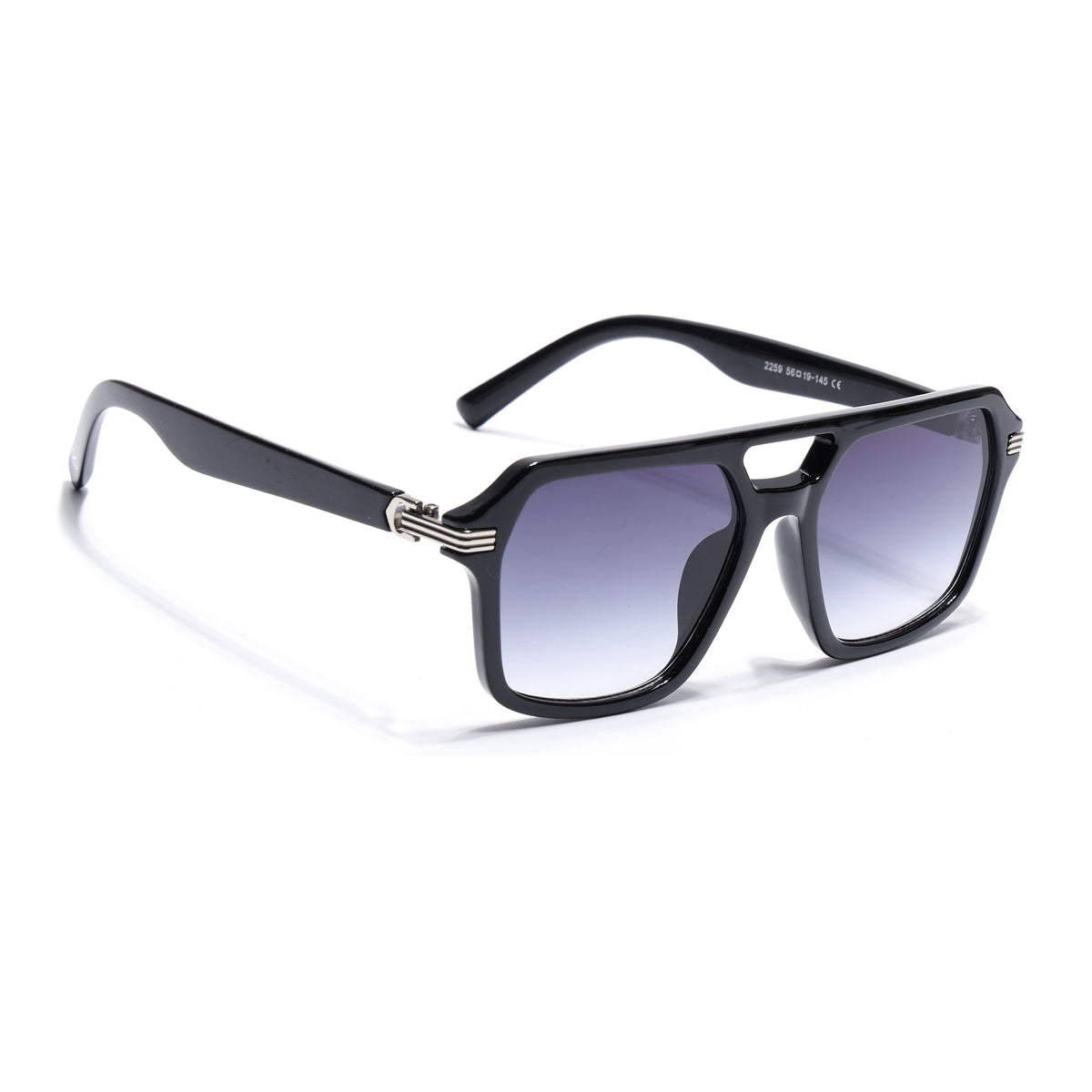 Eyejack Shine Black Wayfarer Sunglasses for Men and Women - view 2
