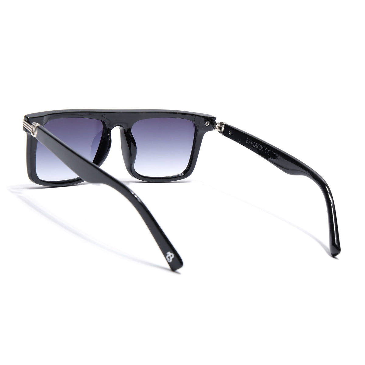 Eyejack Shine Black Rectangle Sunglasses for Men and Women - view 7