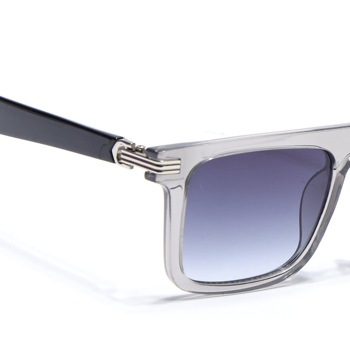 Eyejack Transparent Grey Rectangle Sunglasses for Men and Women - view 5