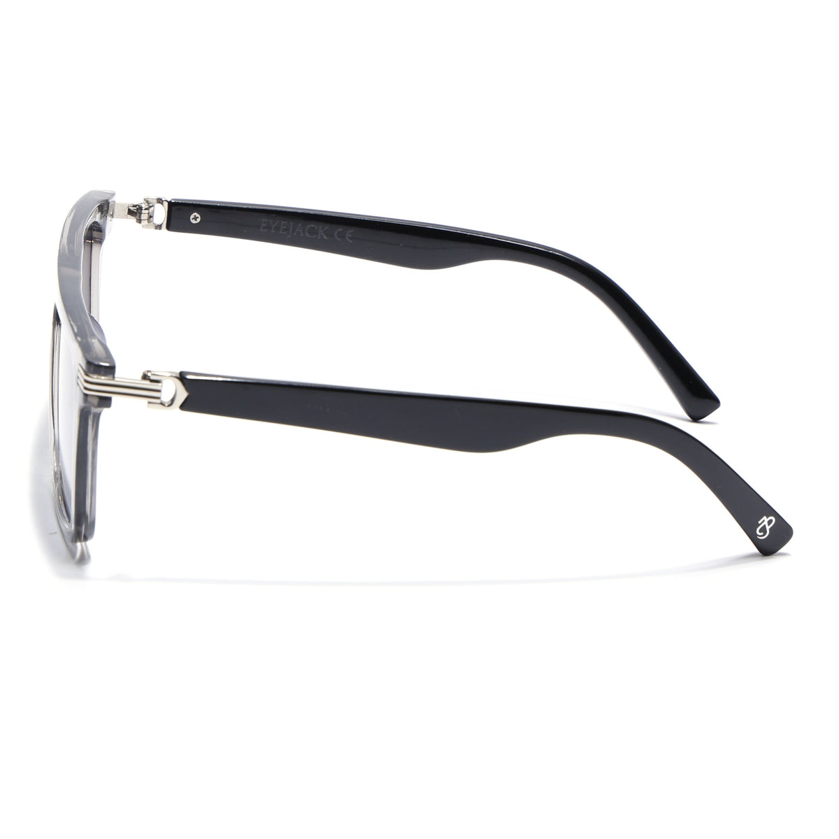Eyejack Transparent Grey Rectangle Sunglasses for Men and Women - view 7