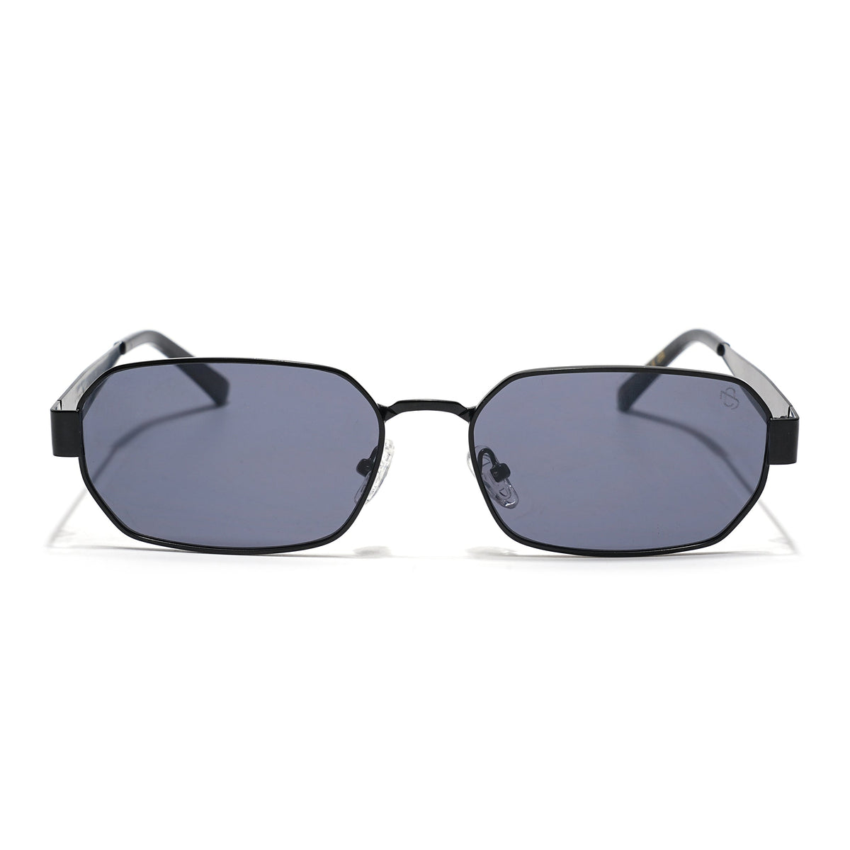Alpha Black Rectangle Sunglasses for Men and Women - view 4