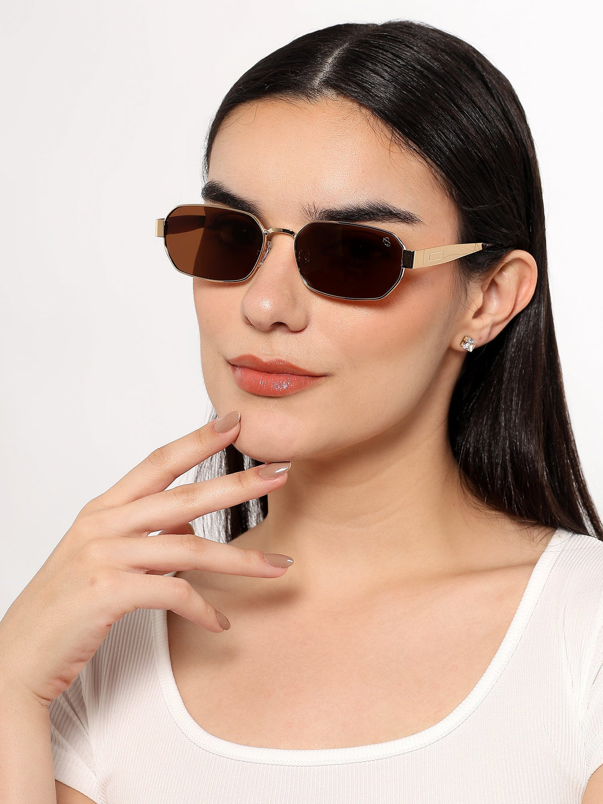 Alpha Golden Rectangle Sunglasses for Men and Women - view 1