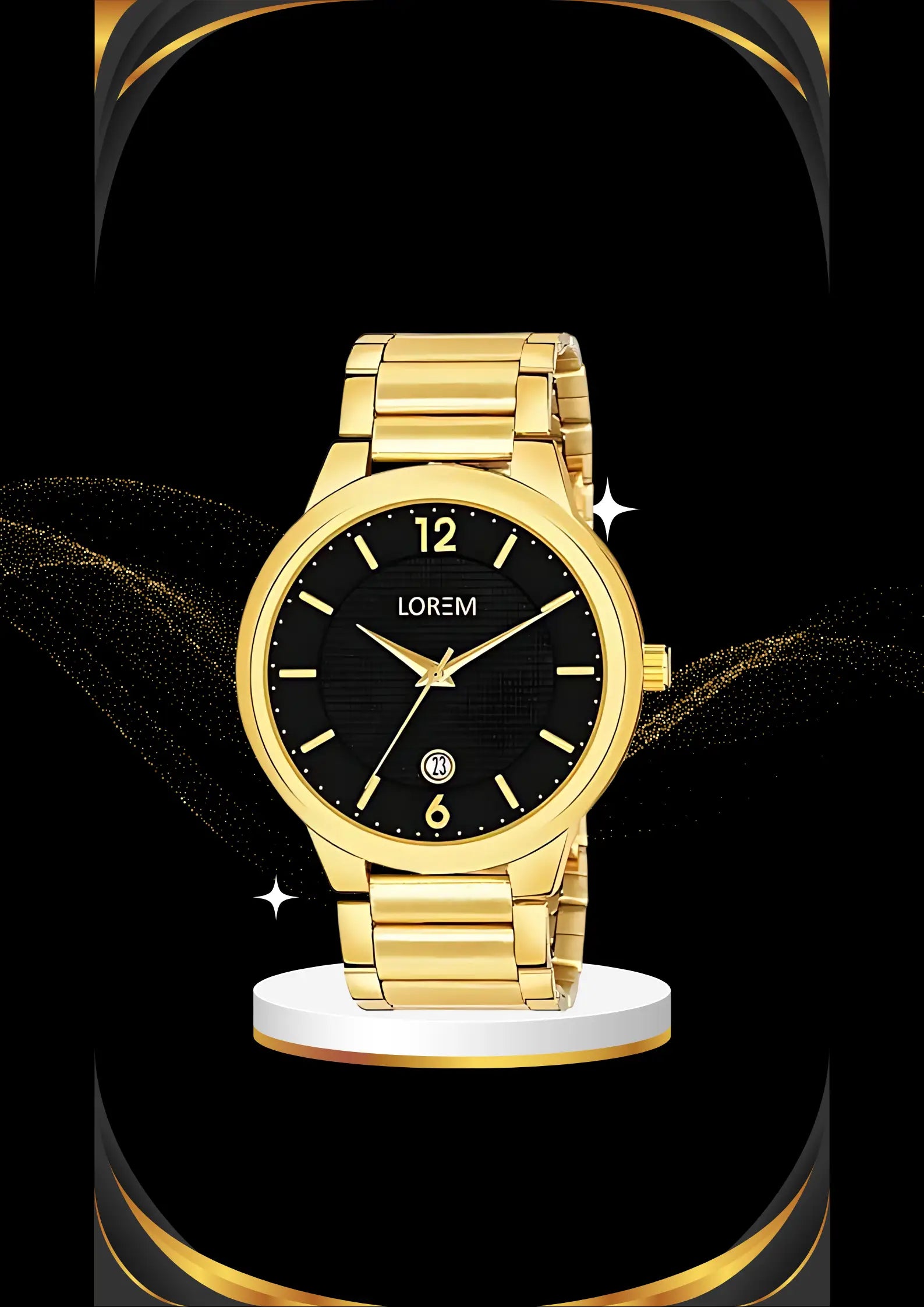 Black Date Function Casual Analog Watch For Men (LR135) LOREM