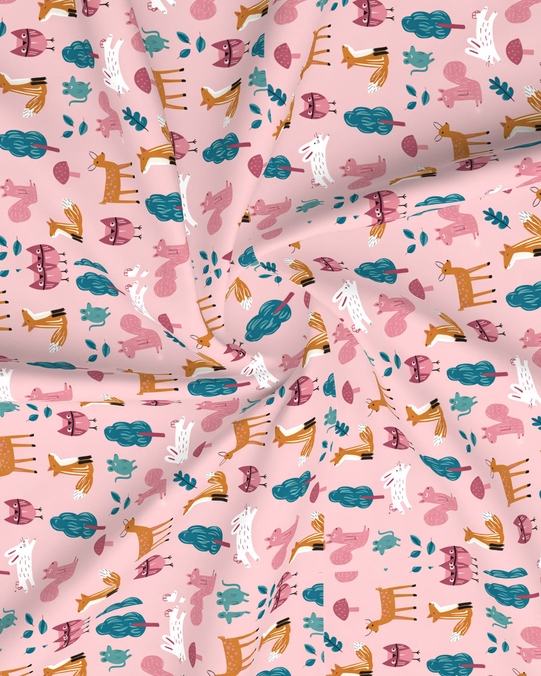 Quirky Home Coral Collection Double Bedsheet with 2 Pillow Cover - Lite Pink
