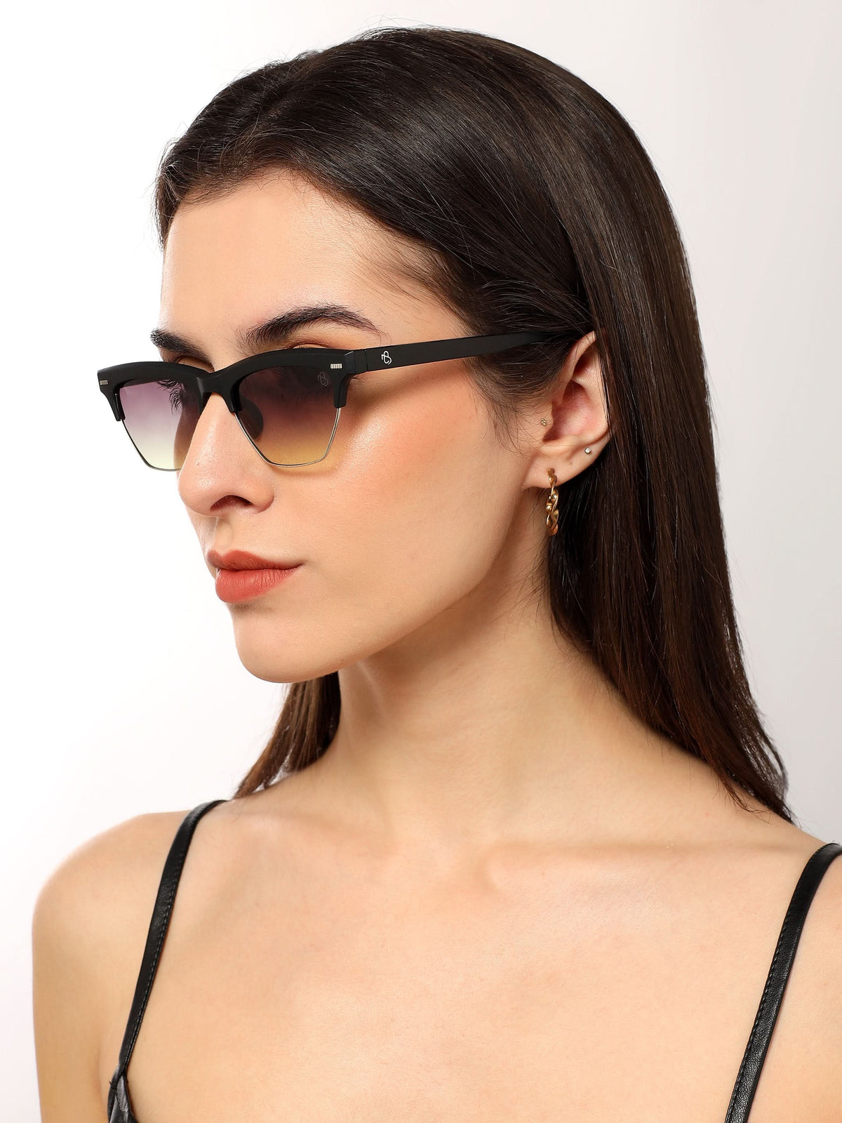Eyejack Matte Black Half Rim Sunglasses for Men and Women - view 1