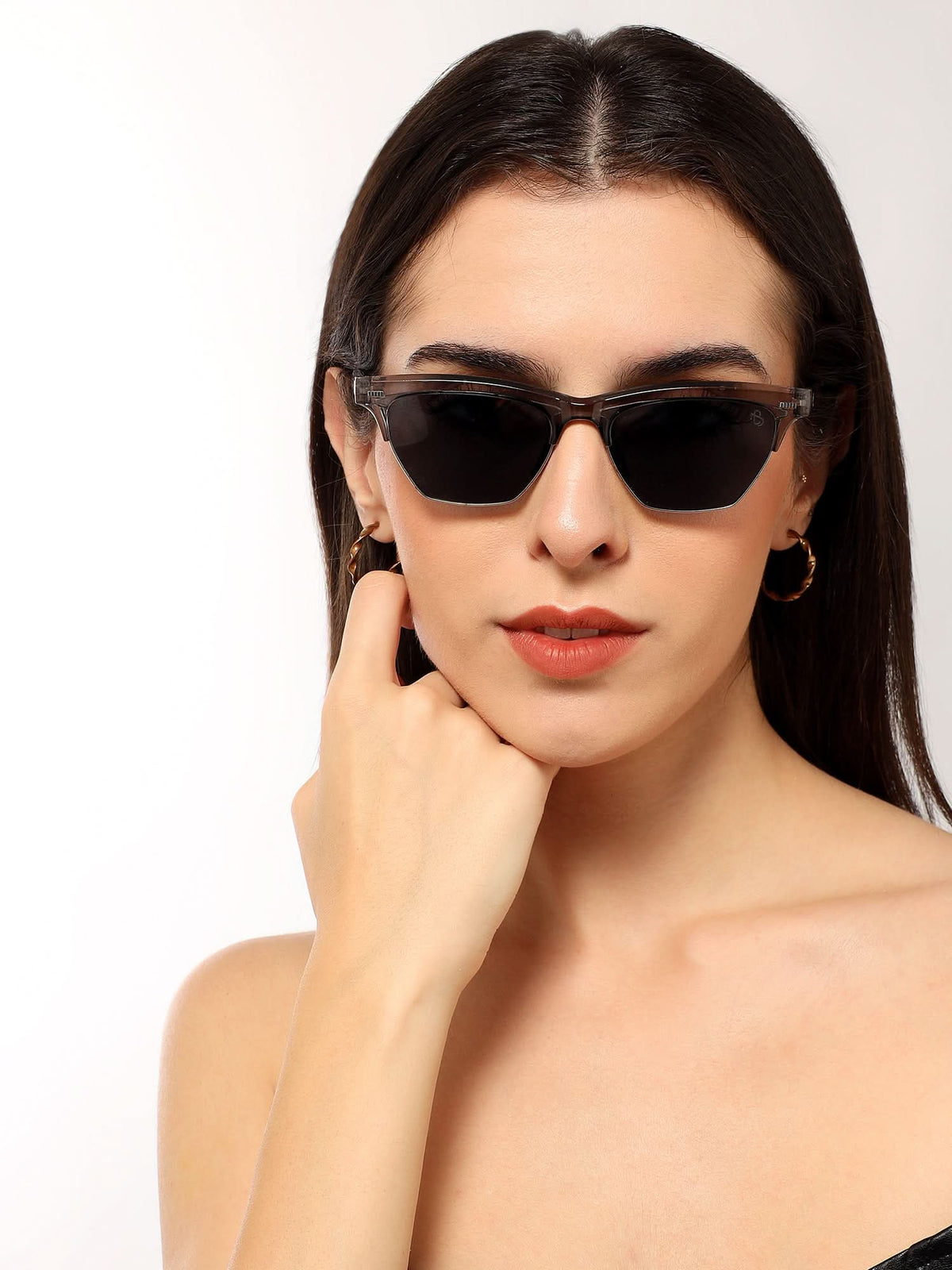 Eyejack Shine Grey Half Rim Sunglasses for Men and Women - view 7