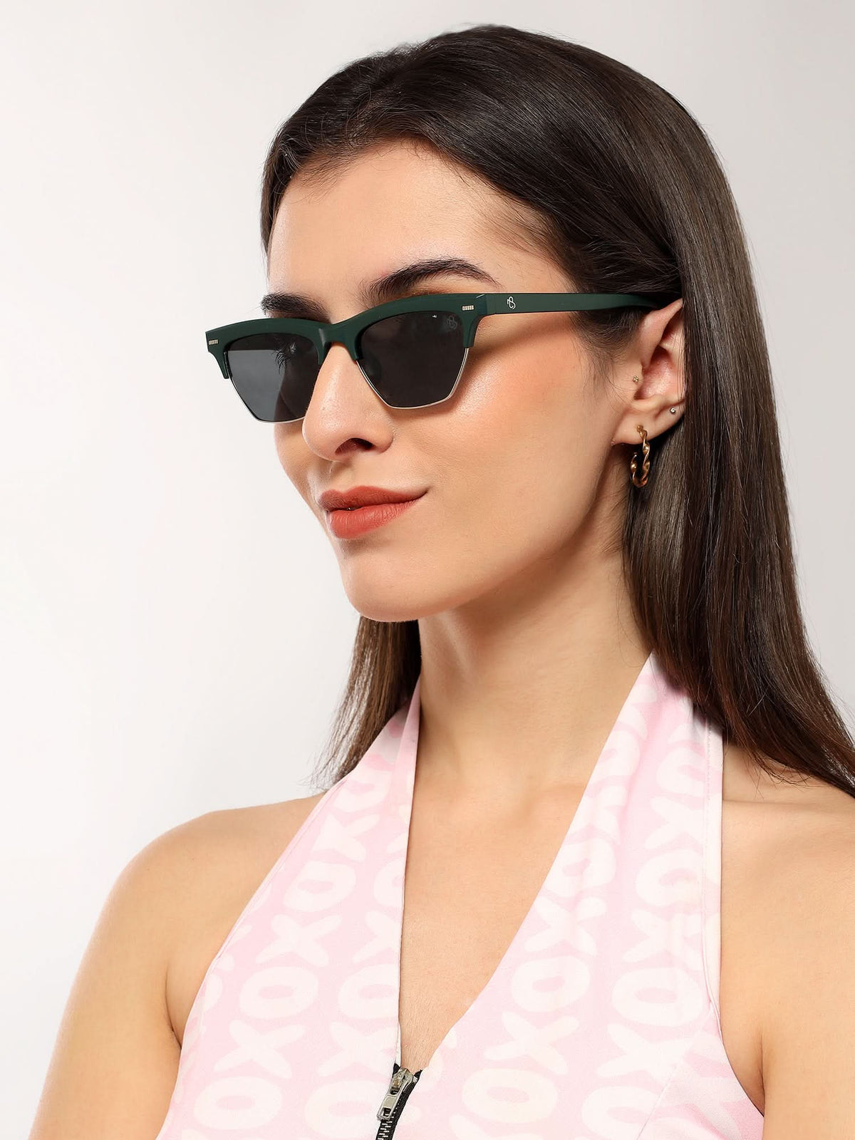 Eyejack Sea Green Half Rim Sunglasses for Men and Women - view 2