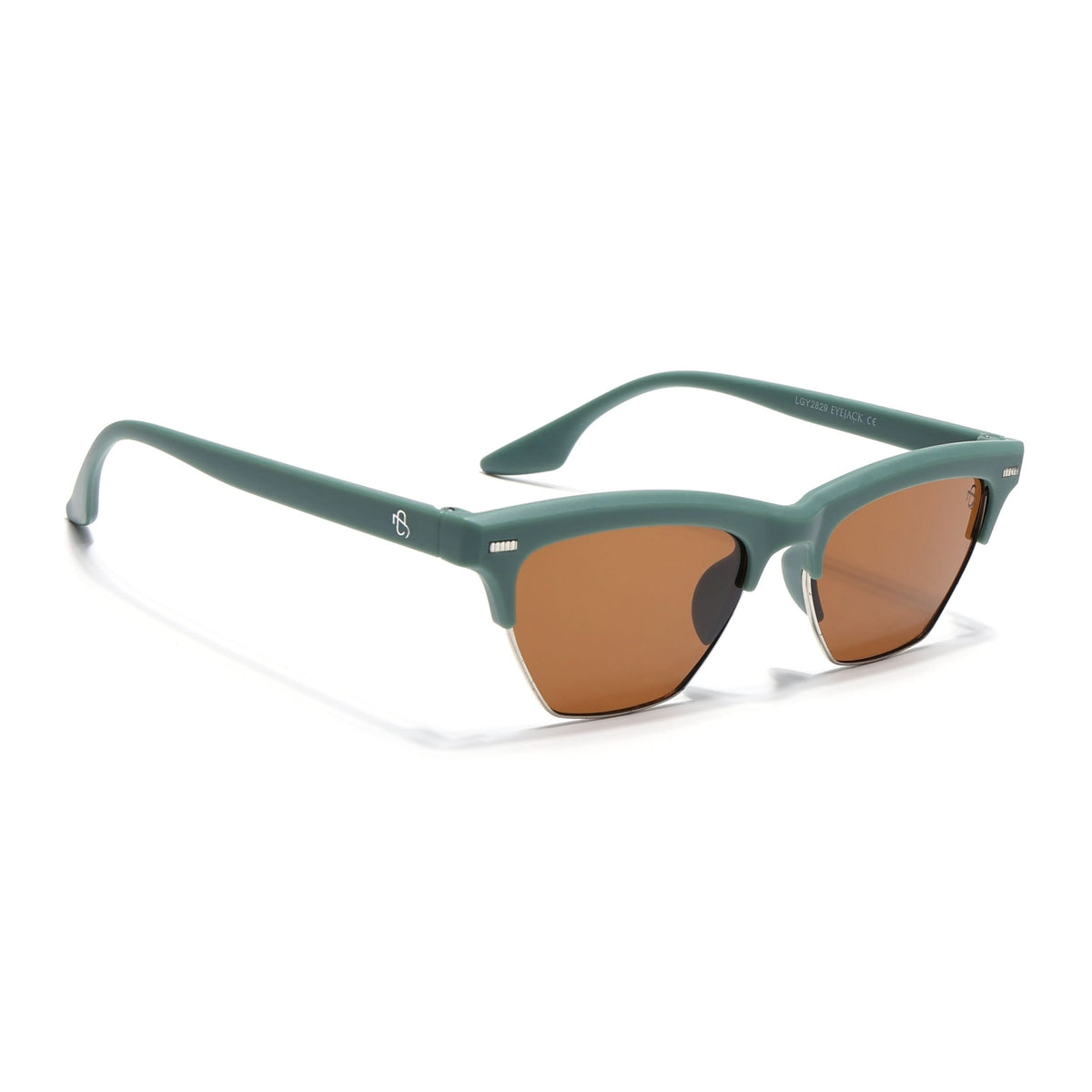 Eyejack Olive Half Rim Sunglasses for Men and Women - view 2