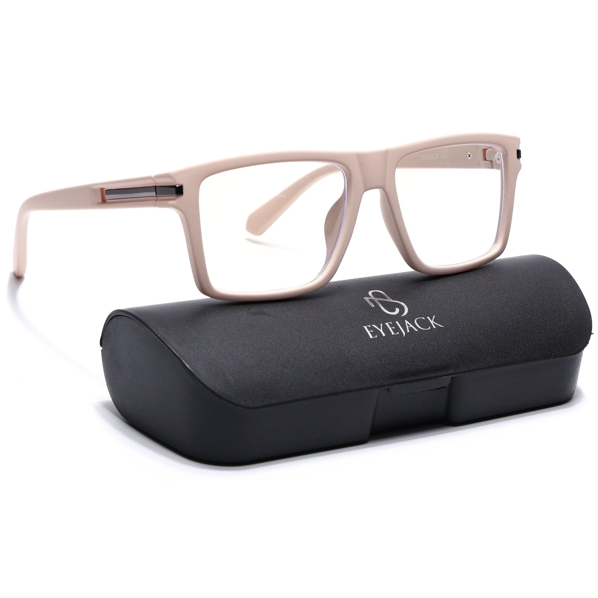 Eyejack Crossline Cream Square Eyeglasses for Men and Women - Style 2098 - with box packaging