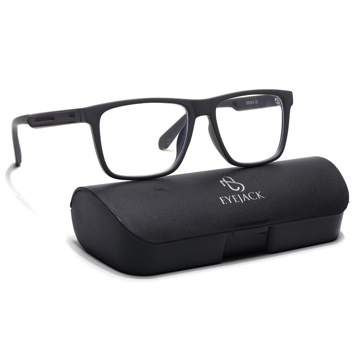 Eyejack Crossline Grey Square Eyeglasses for Men and Women - Style 2106 - with box packaging