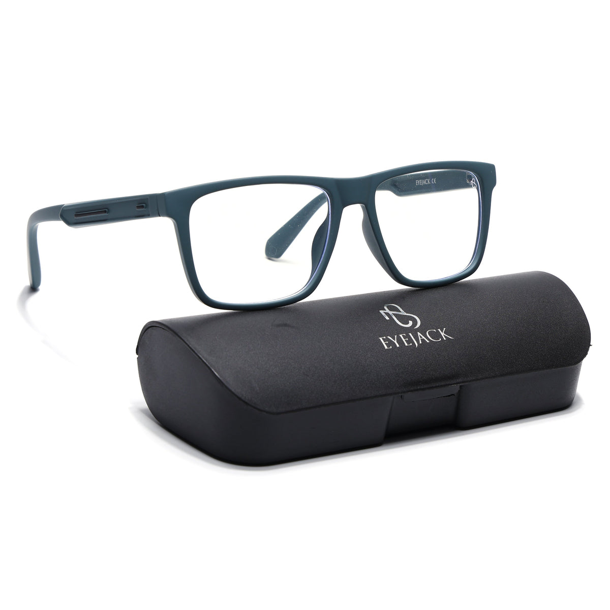 Eyejack Crossline Blue Square Eyeglasses for Men and Women - Style 2108 - with box packaging