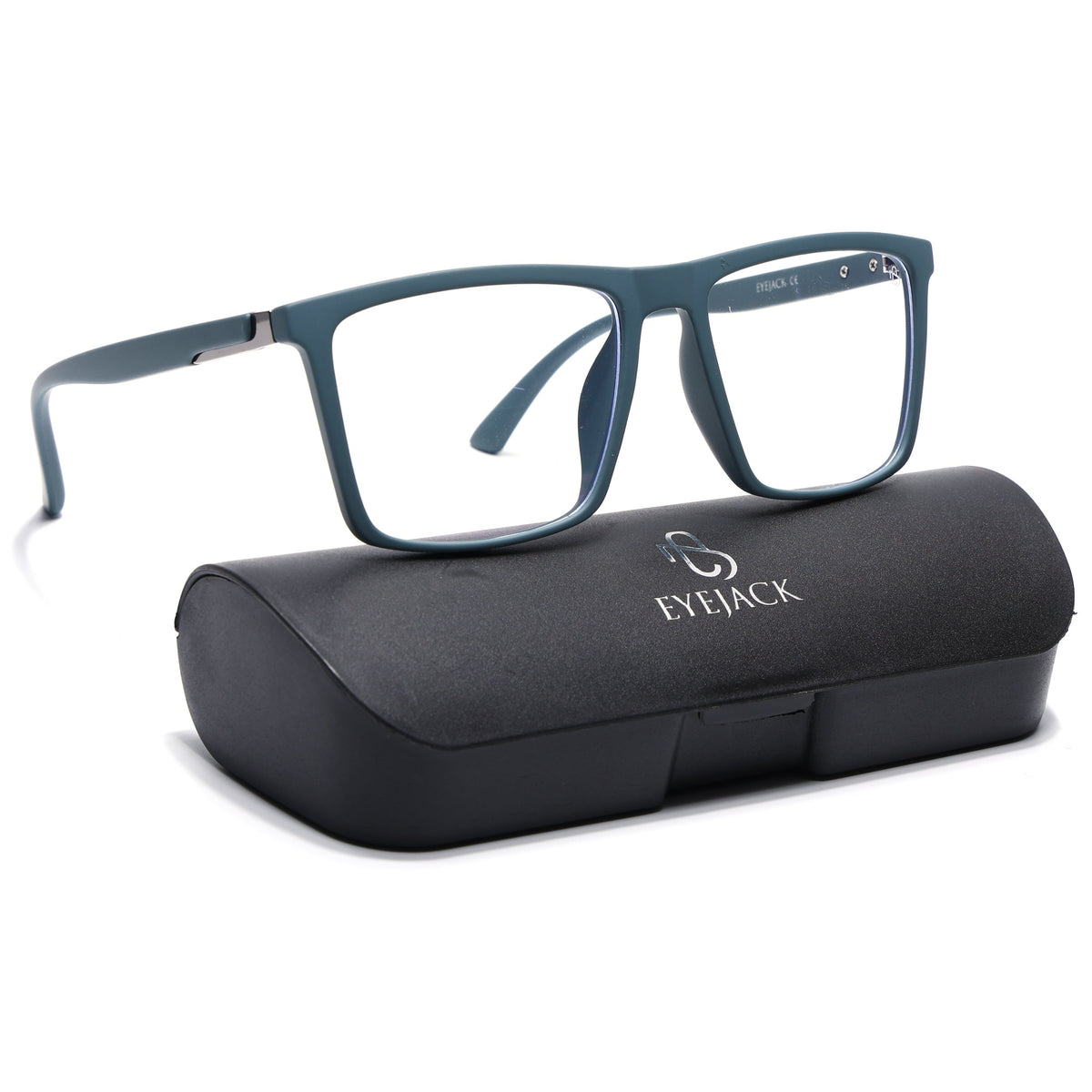Eyejack Crossline Blue Square Eyeglasses for Men and Women - Style 2114 - with box packaging